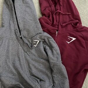 Gymshark grey zip up sweatshirts- GREY ONLY